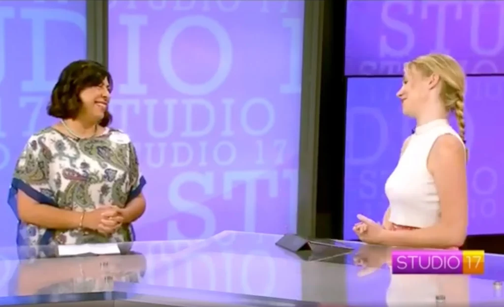 Janelle Capra in KGET 17 studios to announce the heart never forgets podcast
