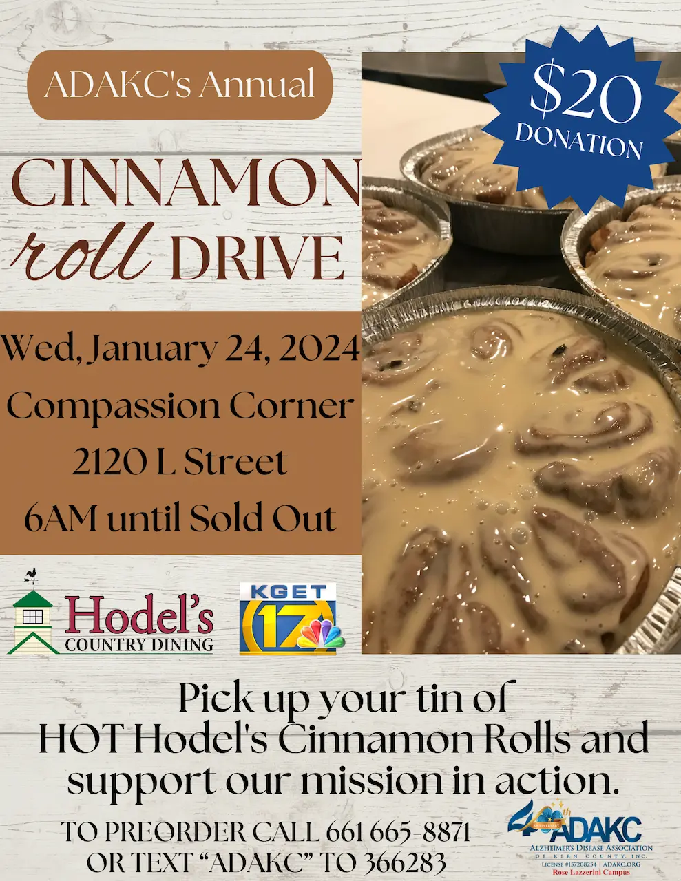 ADAKC's Annual Cinnamon Roll Drive 2024