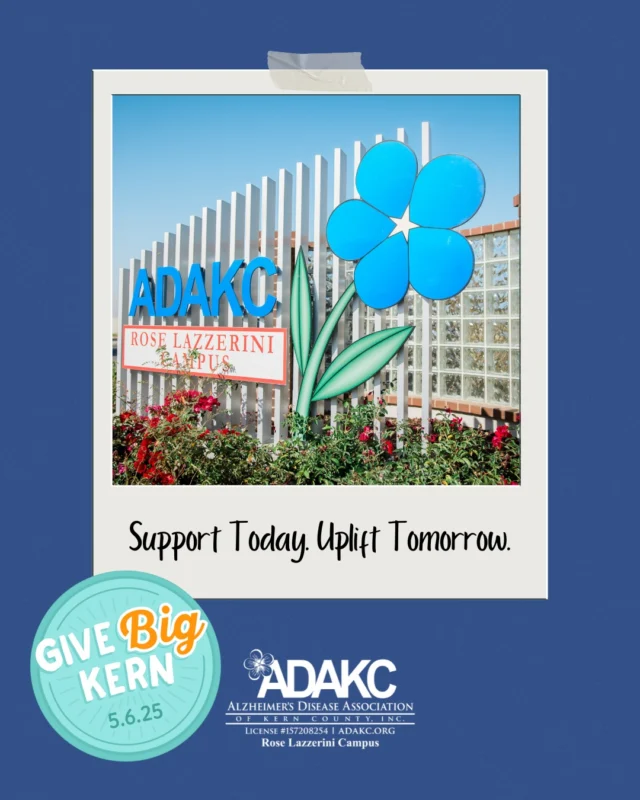 Rise and shine — today's the day! 💙

Give Big Kern is here, and it’s your chance to make a meaningful difference for those impacted by Alzheimer’s and memory loss.

Every gift, big or small, helps us provide compassionate care, engaging activities, and vital support to our community. 🧠✨
Let's start strong! Donate now at the link in our bio!